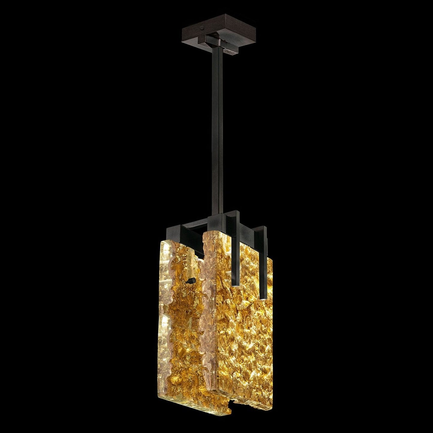 Textured Crystal 7.75-Inch LED Pendant / Silver / Clear