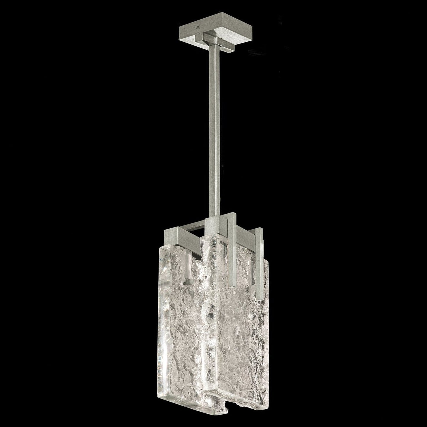 Textured Crystal 7.75-Inch LED Pendant / Gold / Clear