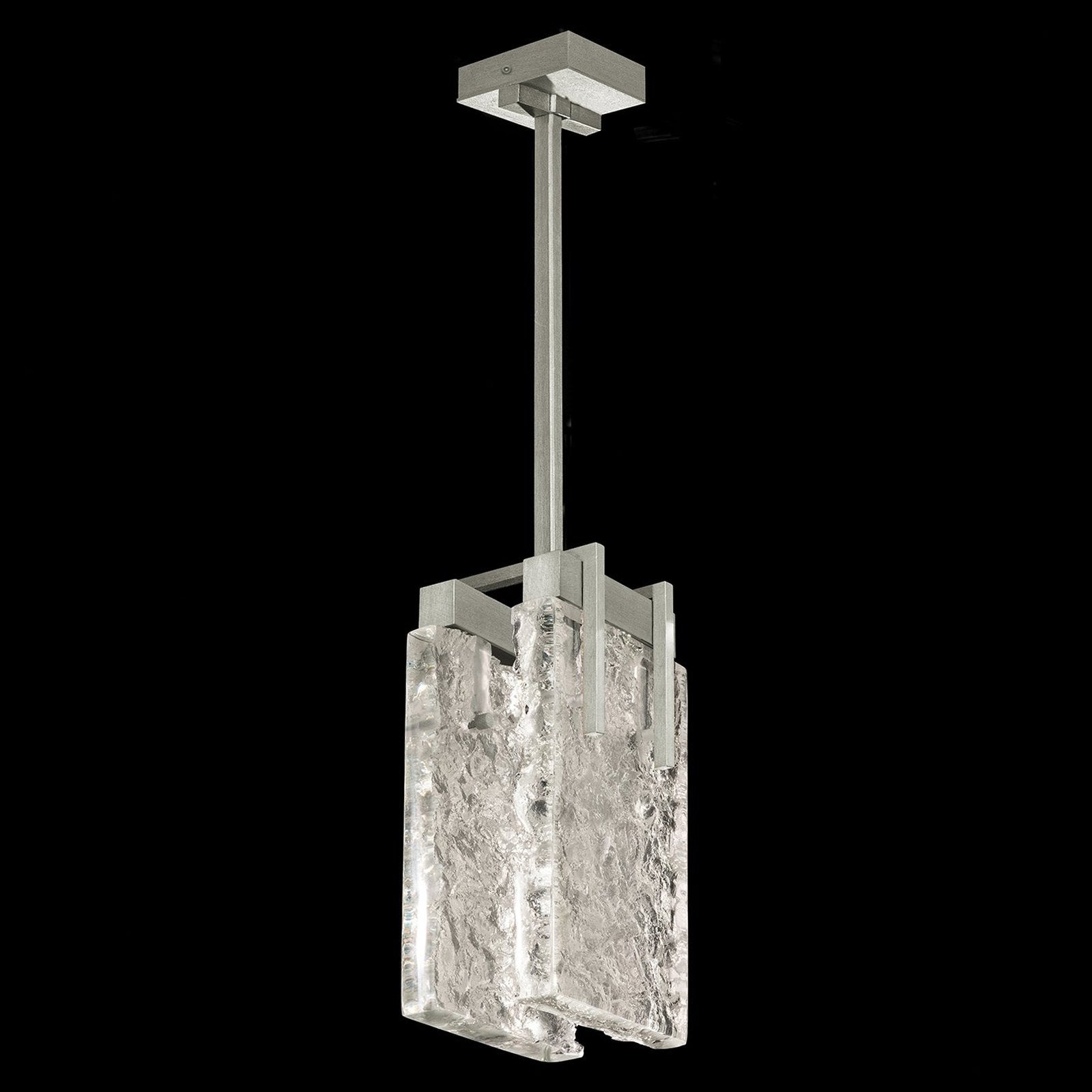 Textured Crystal 7.75-Inch LED Pendant / Gold / Clear