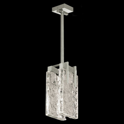 Textured Crystal 7.75-Inch LED Pendant / Gold / Clear
