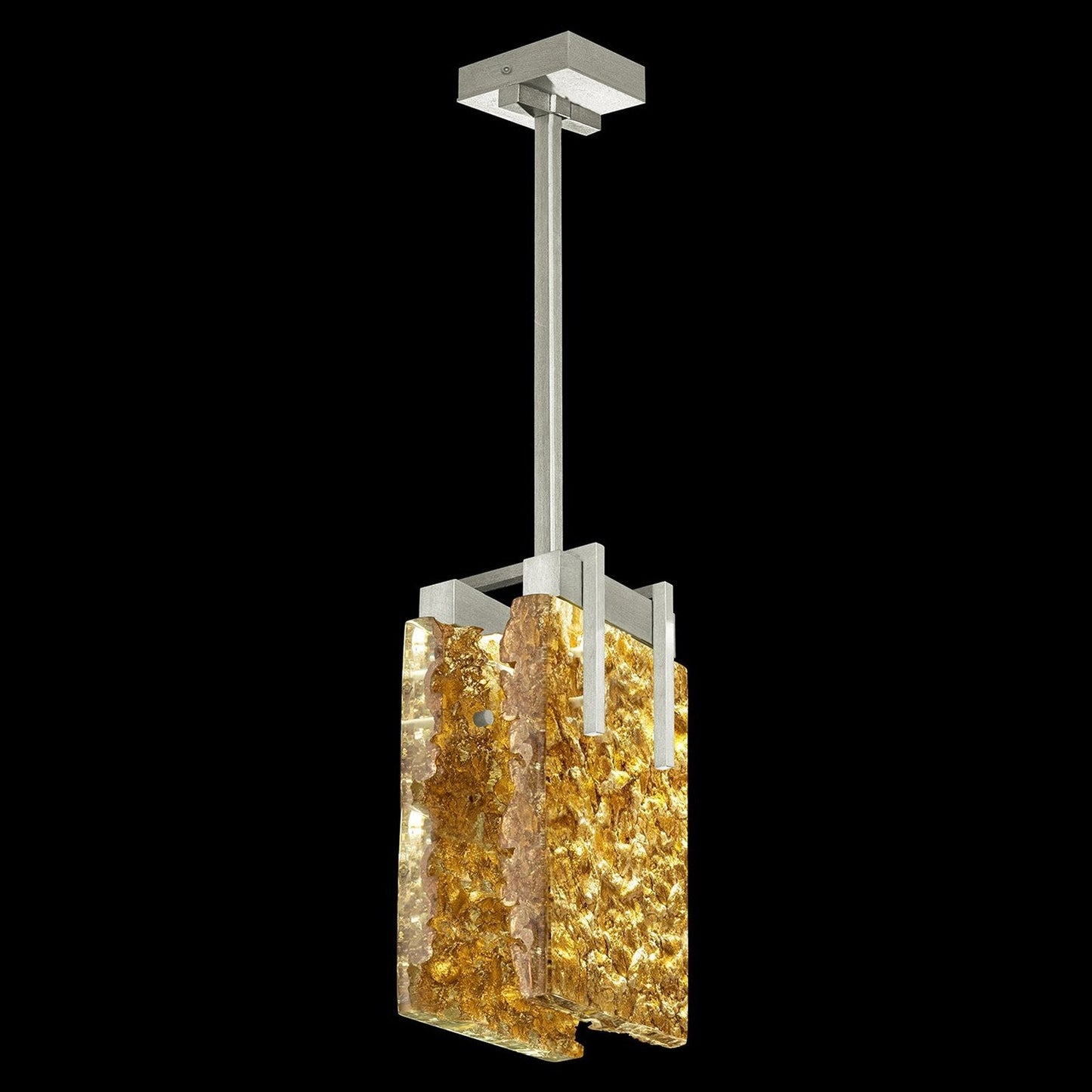 Textured Crystal 7.75-Inch LED Pendant / Black / Rake Clear