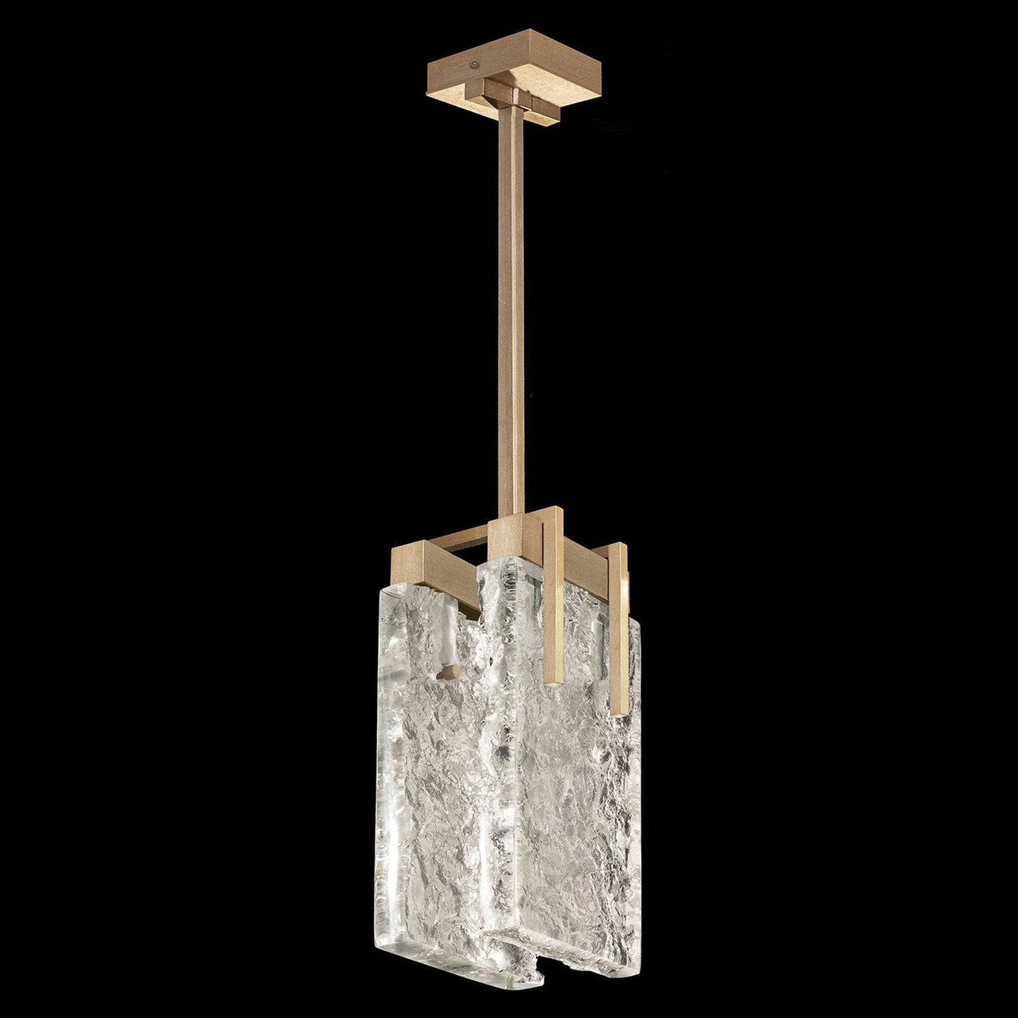 Textured Crystal 7.75-Inch LED Pendant / Gold / Rake Clear