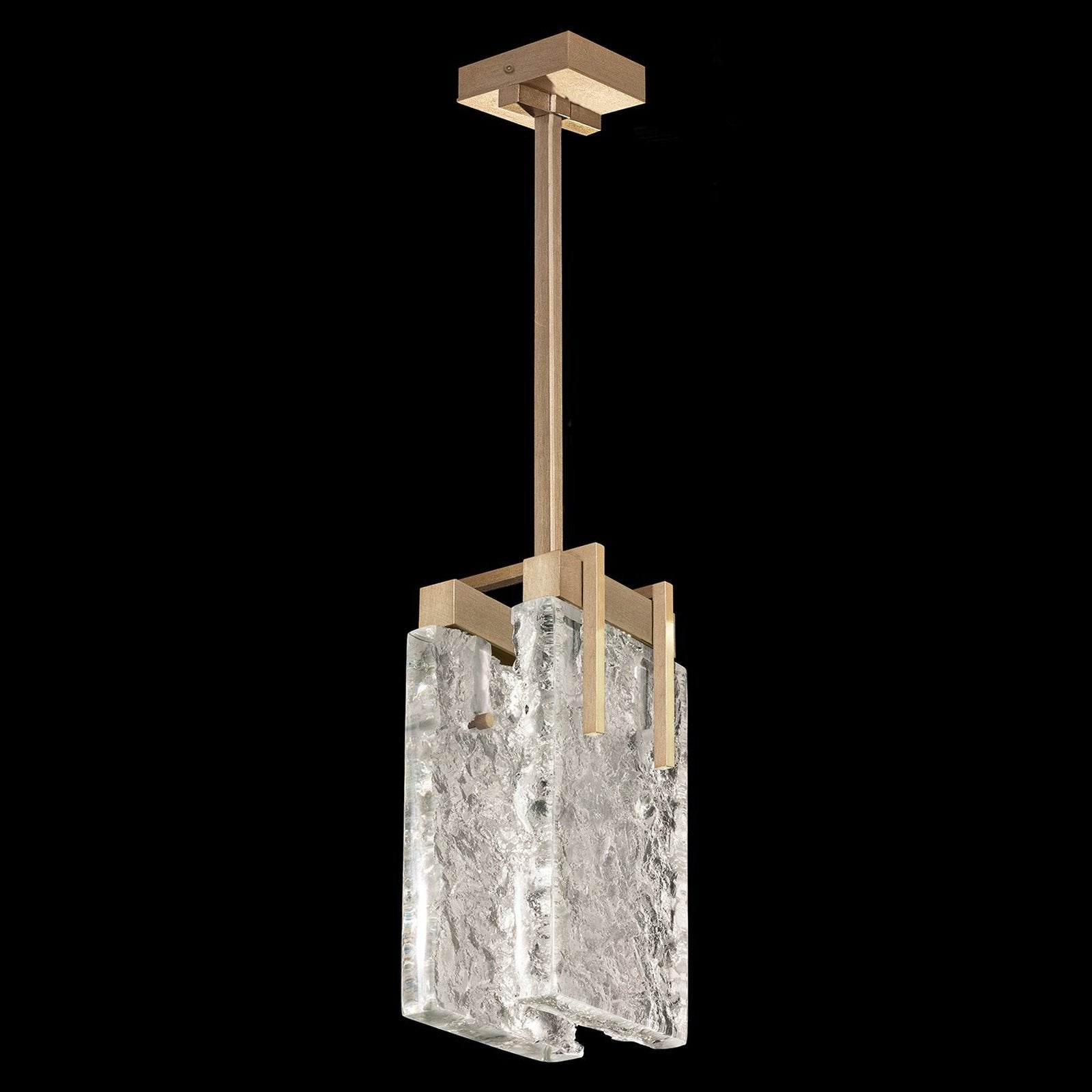 Textured Crystal 7.75-Inch LED Pendant / Gold / Rake Clear