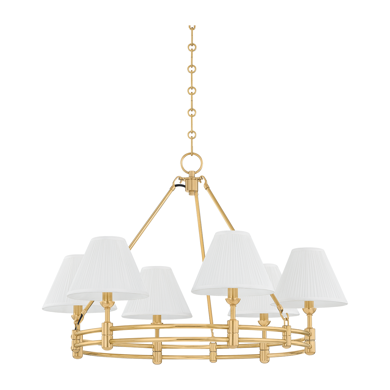 Tiered Ring 6-Light Chandelier / Aged Brass
