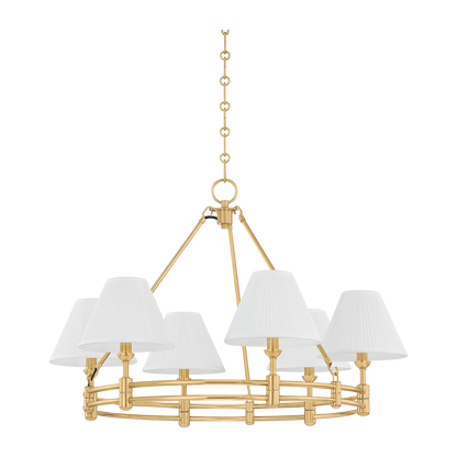 Tiered Ring 6-Light Chandelier / Aged Brass