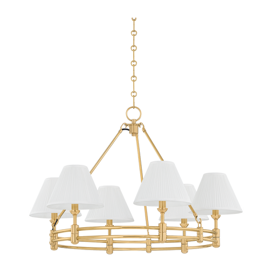 Tiered Ring 6-Light Chandelier / Aged Brass