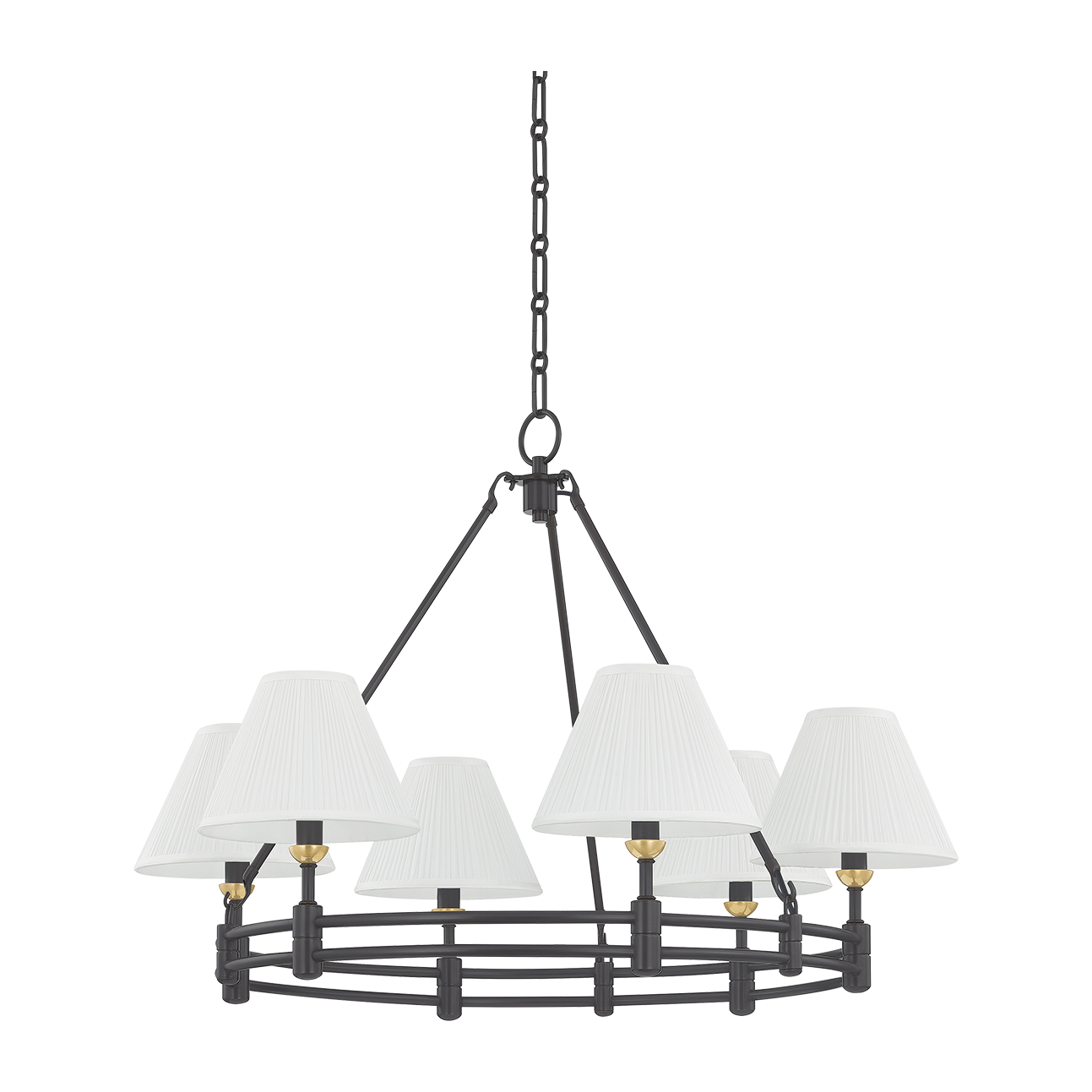 Tiered Ring 6-Light Chandelier / Aged Brass/Distressed Bronze