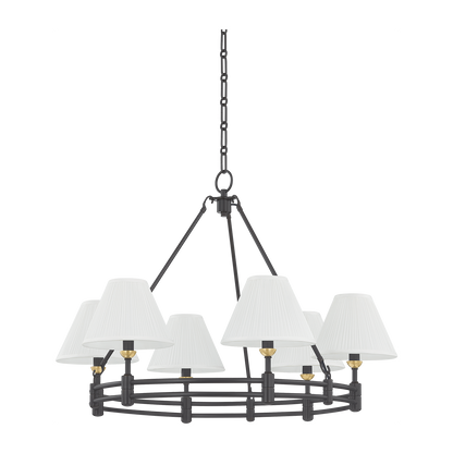 Tiered Ring 6-Light Chandelier / Aged Brass/Distressed Bronze
