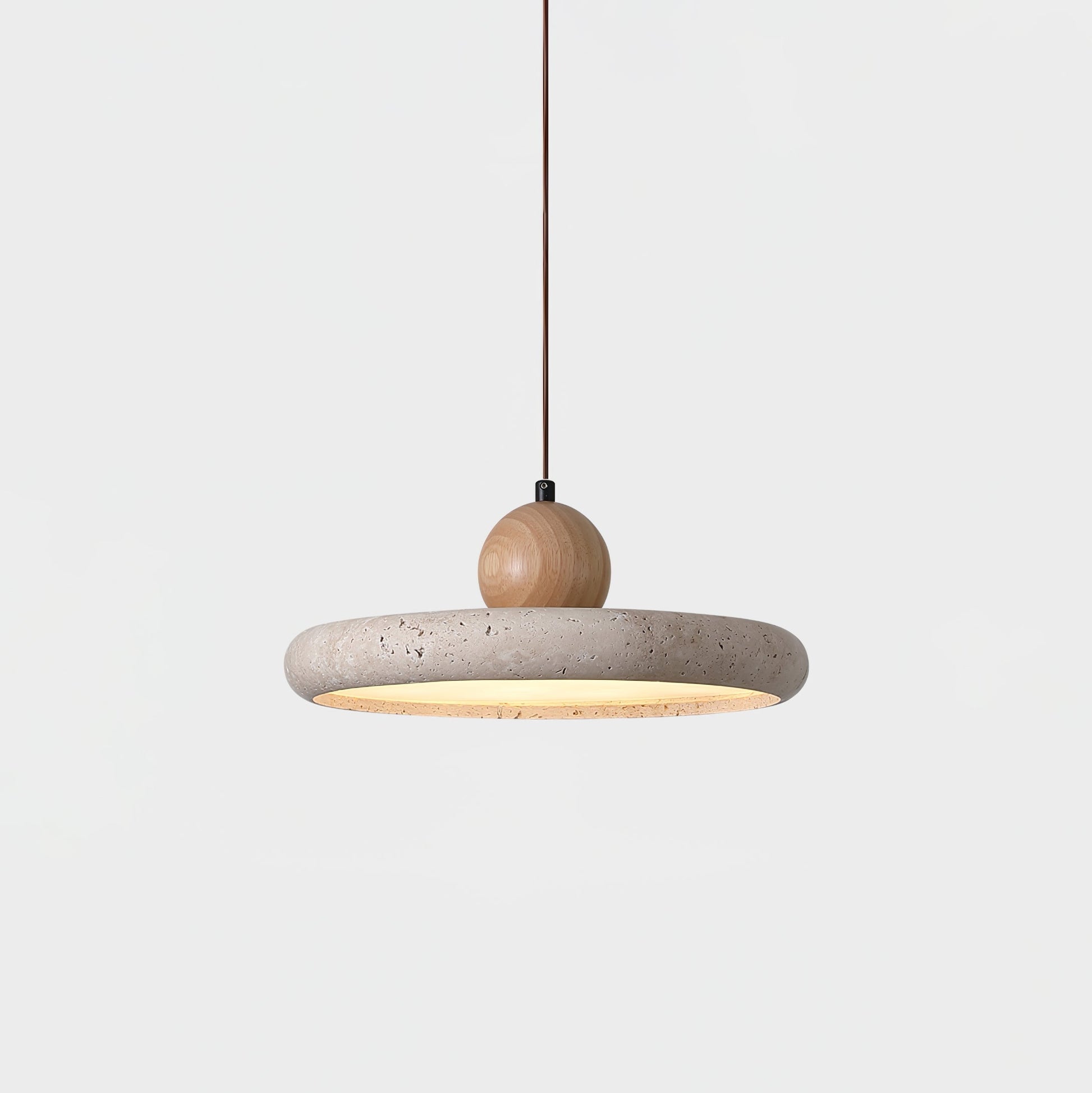 Travertine Wood Integrated LED Pendant Light
