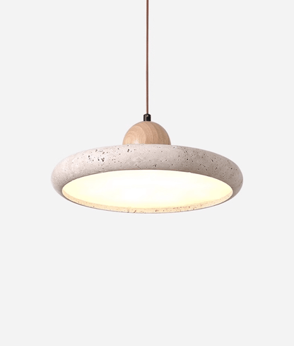 Travertine Wood Integrated LED Pendant Light