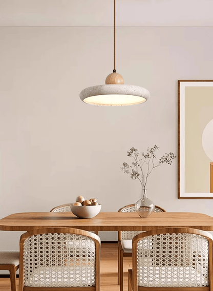 Travertine Wood Integrated LED Pendant Light