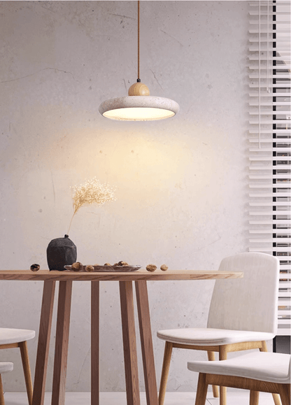 Travertine Wood Integrated LED Pendant Light