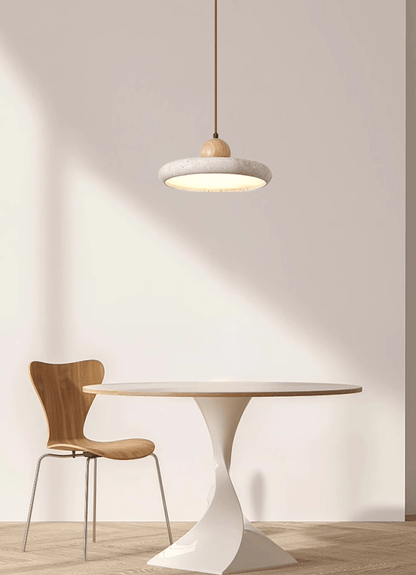 Travertine Wood Integrated LED Pendant Light