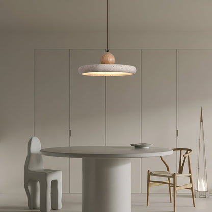 Travertine Wood Integrated LED Pendant Light
